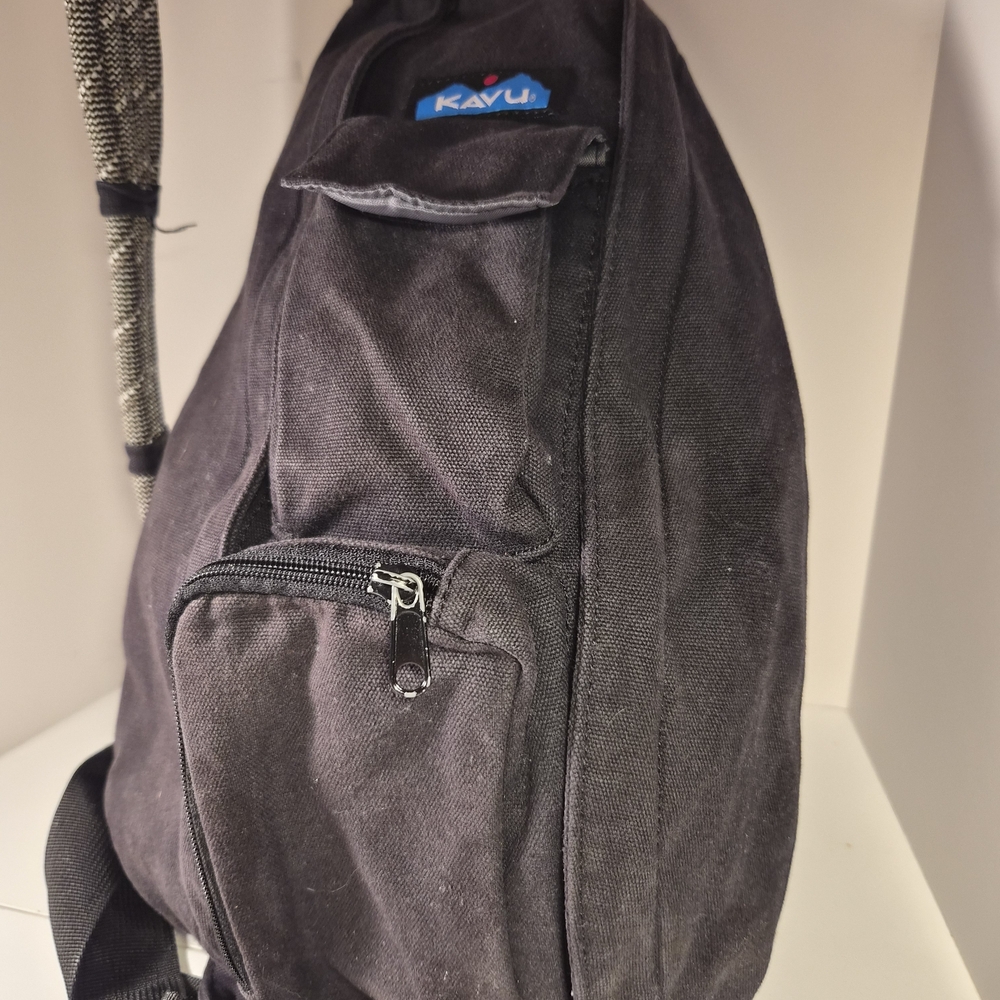 Kavu Black Backpack With Patterned Strap - image 2